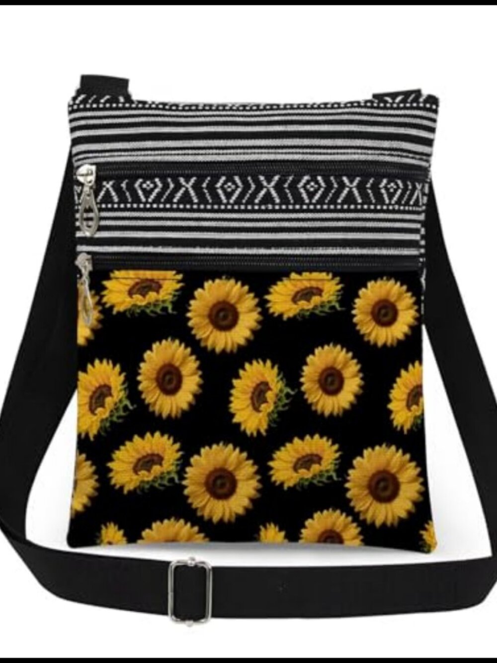 Sunflower Crossbody Bag Polyester Adjustable Strap Sling